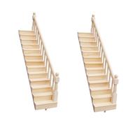 ibasenice 2sets Miniature Dollhouse Furniture Staircase Handrail Bannister Rail Stairs Toy House