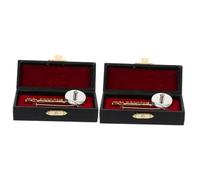 ibasenice 2sets Miniature Flute Model Realistic Simulation Ornament with Stand for Photo Props and Desktop Decoration