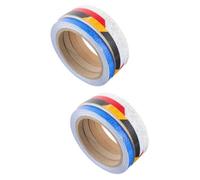 ibasenice 2sets Reflective Bike Stickers Mountain Bike Decals for Enhanced Night Visibility Warning Stickers for Safety Stairs Paths White Blue Black White 4rolls*2