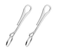 ibasenice 2sets Stainless Steel Buckle Keychain Clips Lightweight and Durable Key Ring Hangers for Outdoor Activities Camping Fishing and Hiking 2pcs*2