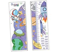 ibasenice 2sheets Cartoon Astronaut Wall Stickers Star Space Decor Growth Chart Sticker Non-Fading Boys and Girls Decor