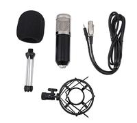 ibasenice 3.5mm Condenser Microphone Set Black Silver Mesh Head for Conference Home Office Streaming Gaming