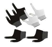 ibasenice 3 Pairs Breathable Two-finger Gaming Gloves for Mobile Gaming and Smartphones, Thin Nylon and Graphene Touchscreen Finger Sleeves for Competitive Games like Billiards