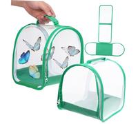 ibasenice 3 Pcs Butterfly Habitat Mesh Cages with Handle for Caterpillars to Butterflies Breathable Insect Enclosure Kit for Garden and Educational Use