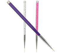 ibasenice 3 Pcs Nail Art Line Pens for Making Gel Polished Nail Art Fiber Material with Hard Bristles Elegant and Stylish Design and Home Use
