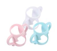 ibasenice 3 pcs Silicone Bottle Soft Handles for Narrow Mouth Feeding Bottles in White Blue Pink Comfortable Grip for Safety