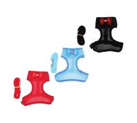 ibasenice 3 Sets Chicken Harness Leashes with Hen Chest Strap and Vest Rope Comfortable Pet Chicken Leash for Small Hens Control Walking Accessory in Black Blue Red