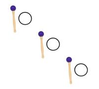 ibasenice 3 Sets Crystal Bowl Mallet Wooden Stick and Rubber Ring for Singing Bowl Strikers