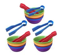 ibasenice 3 Sets Fine Motor Color Sorting Bowls with Tweezers for Rainbow Counting Matching Games for Preschool Boys and Plastic Educational Colour Sorting Cups for Early Math and Sensory