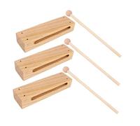 ibasenice 3 Sets Hardwood with Mallets for Solid Wood Percussion Instruments for Music Education Develop Motor Skills and Rhythm Awareness Musical for Schools and Homes