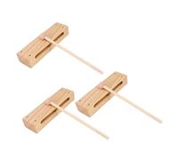 ibasenice 3 Sets Orff Percussion Instruments Wood Rhythm Block Musical Instrument Set for Boys and Girls Solid Hardwood Temple Blocks Music Education Toy