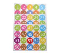 ibasenice 3 Sheets Round Number Stickers PVC 3 Sheets Easy Application for Cafes, to Do Lists, Table Seat and File Organisation