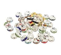 ibasenice 300pcs Crystal Decorative Spacer Beads Rhinestone Round Lightweight Beads for DIY Jewelry Making Crafts and Bracelet Charm Accessories Random Color