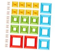 ibasenice 30Pcs Building Blocks for Early Educational Non-toxic Sturdy Stackable Blocks with Basic Geometry Shapes Birthday Gift for Boys
