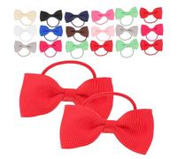 ibasenice 30pcs Dog Hair Bows Pet Grooming Hair Accessories, Small Dog Bows with Rubber Bands, Canvas and Rubber, Cute Patterns, for Puppies, Poodle, Special Celebrations, Pet Random Color