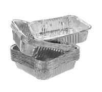 ibasenice 30pcs Foil Baking Pans Square Aluminum Foil Pans Strong Disposable Easy to Dispose of Silver Chafing Trays for Baking and Steaming