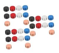 ibasenice 30pcs Guitar Footswitch Topper in Silver Aluminum Pedal Topper for Guitar Protection Cap for Pedal Button Covers Music Accessories for Multi Effects