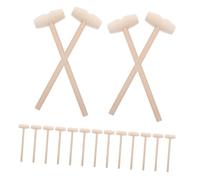 ibasenice 30pcs Mini Wooden Mallet Hammer for Small Wood Chocolate Cracking Tool and S Hammer Portable Mallets for Cake Parties Educational Play and Festival Fun