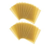 ibasenice 30pcs Natural Beeswax Honeycomb Sheets for Beekeeping Bee Hive Frames Wax Foundations for Honeycomb Building and DIY Candle Making Light