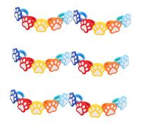 ibasenice 30pcs Paw Print Rings Plastic Animal Jewelry for Birthday Party Supplies Classroom Rewards Puppy-themed Party Favours Mix