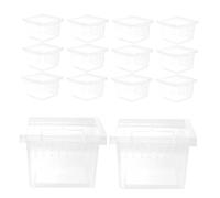 ibasenice 30pcs Reptile Feeding Box with Transparent Windows and Basking Platform Plastic Breeding Cage for Snakes Lizards Spiders and Small Pets Portable Animal Habitat Hatching Container