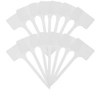 ibasenice 30pcs Waterproof Plastic Plant Labels T-Shape Tags for Garden Vegetables and Flowers, Lightweight White Plant Markers for Planter and Flower Pot Identification
