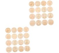 ibasenice 32pcs Wooden Circle Tags for Toy Box Storage Pantry Labels DIY Storage Bin Decor