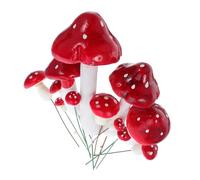 ibasenice 33pcs Miniature Foam Mushrooms with Iron Wire Realistic Simulation Mini Mushroom Decor for DIY Crafts Garden Bonsai Ornaments Party Decorations Teaching Props Multiple and Styles