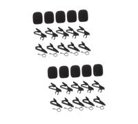 ibasenice 36pcs Microphone Circle Clips Tie Clip Set Replacement Microphone Sponge Covers for Vlogging Wire Set for Tiny