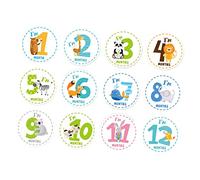 ibasenice 36pieces Monthly Milestone Stickers Photo Decor Safe Decals for Boys and Girls Party Favors