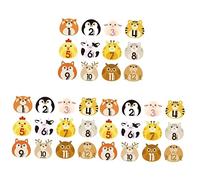 ibasenice 36sheets Animal Design Twelve Monthly Stickers Milestone Self-Adhesive Decals for Newborn Belly Stickers for Boy Girl Photography