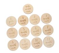 ibasenice 39pcs Growth Cards Newborn Cards Wooden for Boy Counting down Months Boy Girl