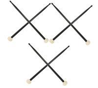 ibasenice 3pairs Black Drum Sticks Double-end Jazz Percussion Stick for Band Practice
