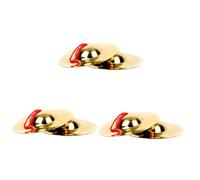 ibasenice 3pairs Boys and Girls Alloy Finger Cymbals Professional Cymbals for Dance and Music Education Percussion Instruments for Boy Girl Entertainment and Parent-boy Girl Interaction