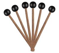 ibasenice 3pairs Tongue Drum Mallet Stage Drumsticks for Musical Instrument Percussion Stick Rubber Hammer Head Black