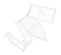 ibasenice 3pcs Acrylic DIY Keychain Templates Stencils for Leathercraft with Crane, Rectangular, and Triangle Shapes, Reusable Classic Design for Beginners and Professionals