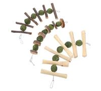 ibasenice 3Pcs Alfalfa Ball Molar Chew for Hamsters Bunnies and Chinchillas Natural Grass Cakes Apple Branches for and Play