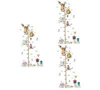 ibasenice 3pcs Animal Wall Sticker Kit Height Measurement Decal for Boys and Girls Decor Wall Chart Shapes Removable Zoo Pattern Mural Stickers