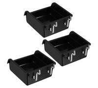 ibasenice 3pcs Anti-static Peg Board Containers Black Square Tool Organizer Bins Made of Pp and Iron, Firm and Reliable, Easy to Carry, for Home and Workshop Storage