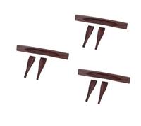 ibasenice 3pcs Archtop Guitar Bridge Brown Bass Guitar Bridge for Enhanced Harmonics and Tone Quality Replacement for String Instruments