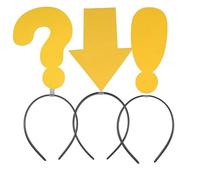 ibasenice 3pcs Arrow Headband Cosplay Headband Novelty Halloween Hair Accessories with Arrow Question Mark Exclamation Shapes Plastic Felt Material Easy to Wear Versatile for Party Themes