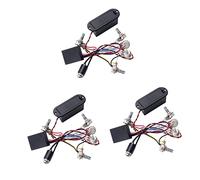 ibasenice 3pcs Band Equalizer Bass Guitar Tone Control Wiring Harness Eq Preamp Circuit Pickup Set Volume Tone Pots for Active Pickup
