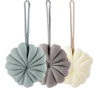ibasenice 3pcs Bath Loofahs Exfoliating Sponge Body Scrubbers with Strong Lanyard Pe Material Skin Cleaning Scrubbers for Bathroom Shower Use