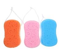 ibasenice 3pcs Bath Tub Sponges Bathing Balls Pu Material Thickened Body Scrubbing Massage Promote Healthy Skin Smooth Soft Shower Accessories Random Color