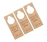 ibasenice 3pcs Beige Pu Leather Sleeping Door Hanger Signs Quiet Napping Front Door Signs for Nursery Bedroom No Knocking Sleep Plaques