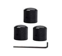 ibasenice 3pcs Black Dome Control Knobs for Guitar Volume and Tone Electric Bass Guitar Accessories Wrench