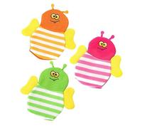 ibasenice 3pcs Boy Girl Bathing Gloves Cartoon Animal Design Newborn Scratch Mittens Bath Accessories for Boys and Girls