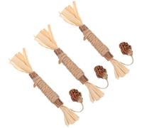 ibasenice 3pcs Cat Teeth Grinding Sticks Made of Straw Rope for Interactive Indoor Cat Teeth Cleaning and Gum Massaging Features, for Home Decoration