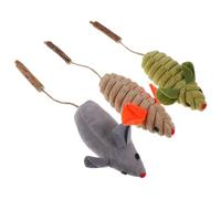 ibasenice 3pcs Catnip Mouse for Indoor Cats Natural Organic Catnip Chew for Kittens Interactive Cat to Stress and Promote Exercise Assorted Grass Green Gray Beige