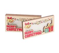 ibasenice 3pcs Christmas Money Holders Wooden Cash Dispenser Compact DIY Money Holder for Holiday and Party Favors Versatile Xmas Card Wallet for Cash Business Cards Photos Festive Keepsake